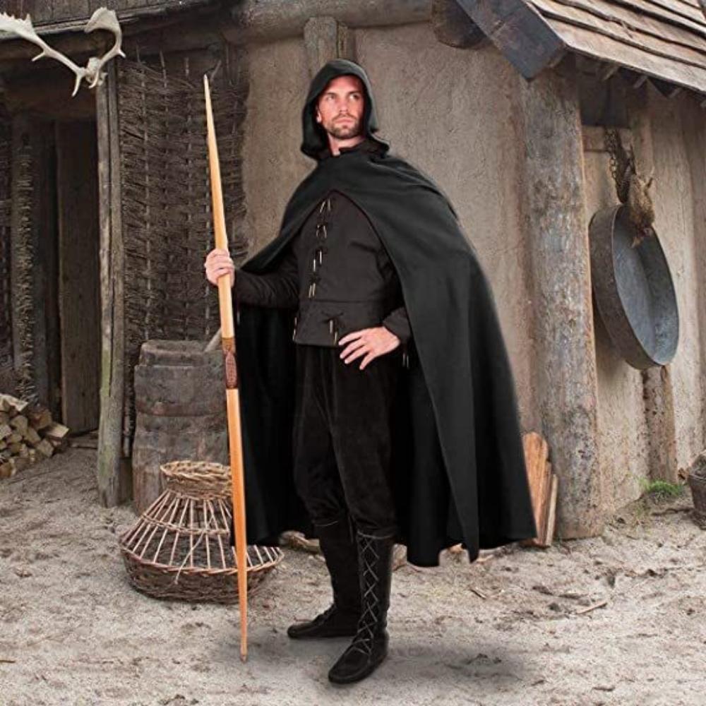 Mantello medievale vintage, costume da guerriero vichingo pirata cavaliere, abito retrò per performance teatrale, festa di Halloween e gioco di ruolo Comic-Con