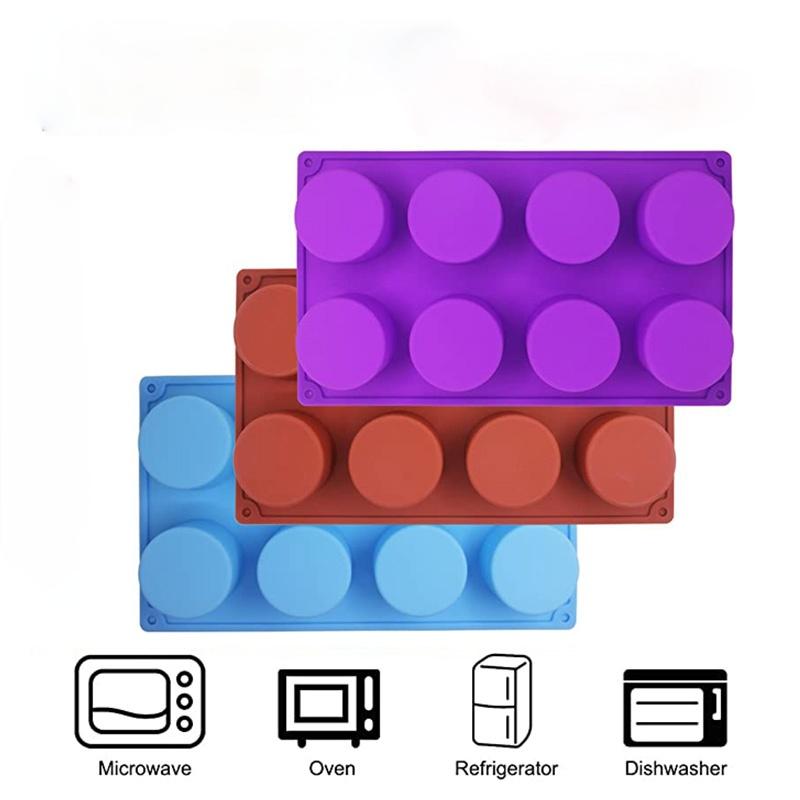 Formă Silicon Prăjitură 8 Găuri Copt Patiserie Ciocolată Budincă Formă DIY Brioșe Mousse Înghețată Biscuiți Decorare Instrumente