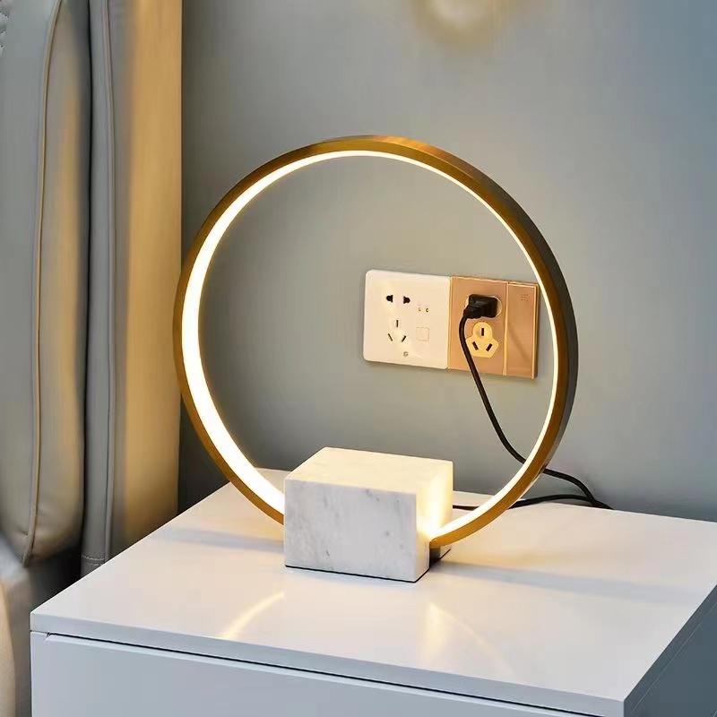 ECOJAS 2022 Nordic Marble Luxury Desk Light Art Home Decor Bar Restaurant Bedside Modern Led Table Lamps