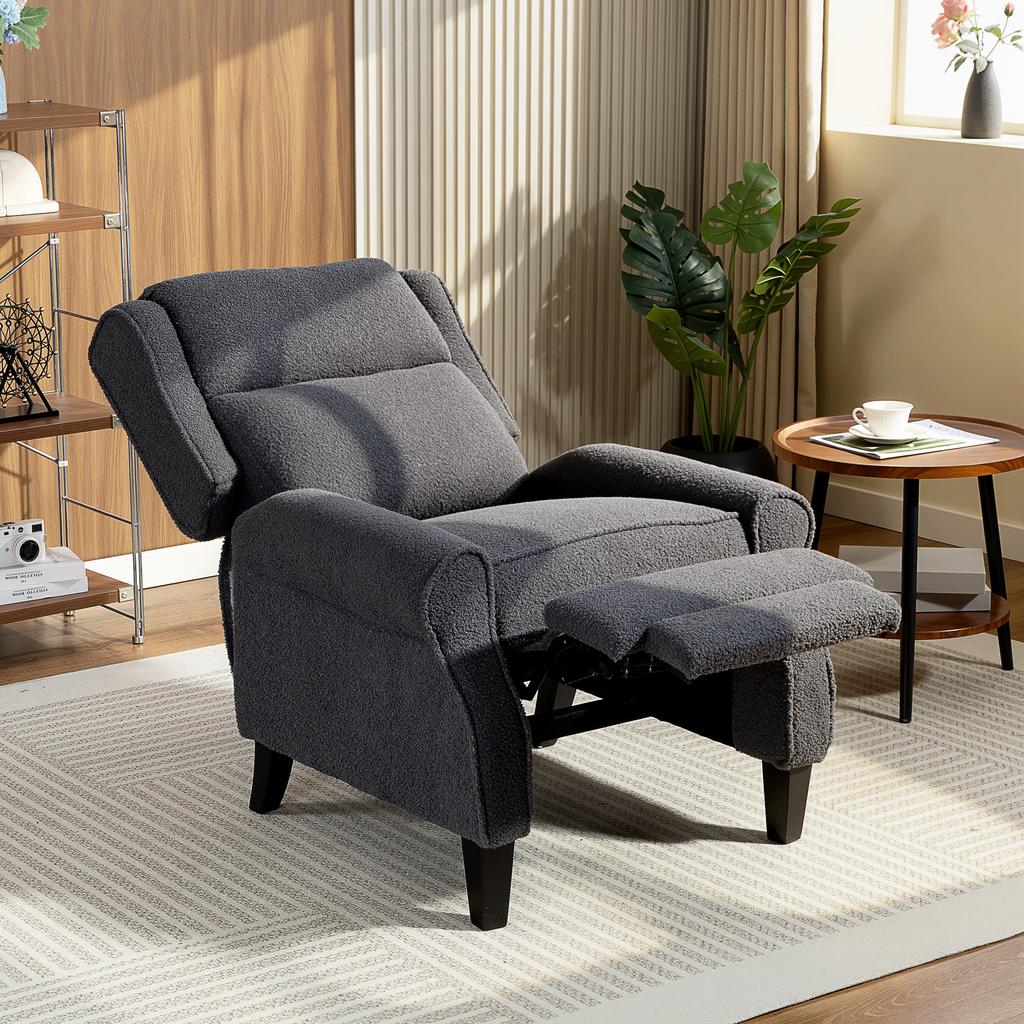132 degrees Recliner Armchair, with Extended Footrest - Dark Grey