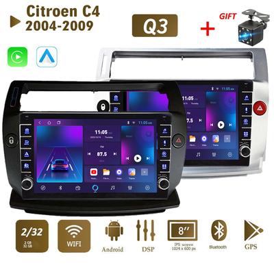 For Citroen C4 C-Triomphe C-Quatre 2004-2009 With Button Knob Car Radio Multimedia Carplay 2Din Stereo Audio Android Video 2+32GB
