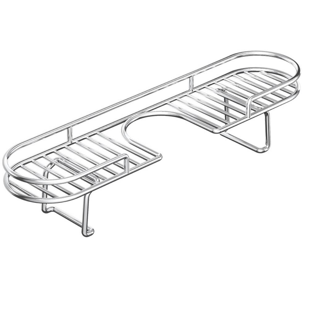 Stainless Steel Faucet Storage Rack Foldable Foot Bathroom Organizer Sink Shelf Washbasin