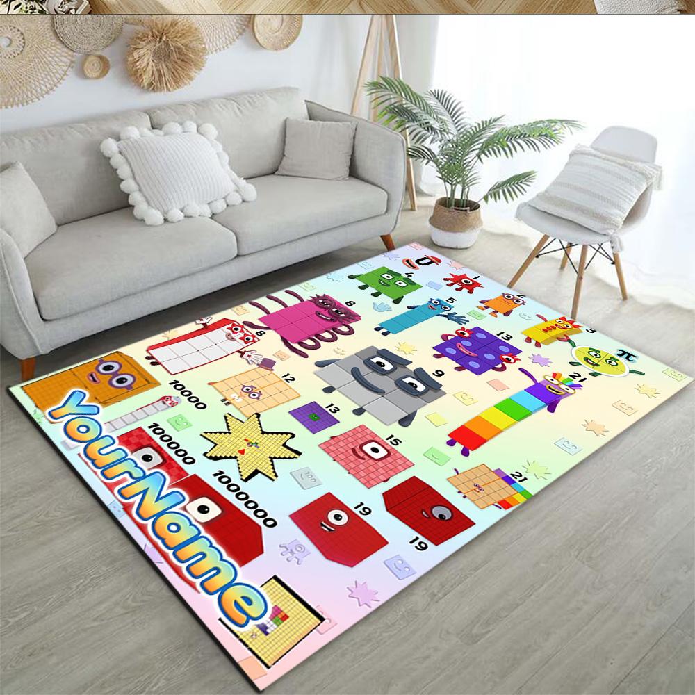 Tappeto Personalizzato con Nome Numberblocks per Ingresso Cucina Corridoio Balcone Tappeto Antiscivolo Ufficio Decorazioni per la Casa