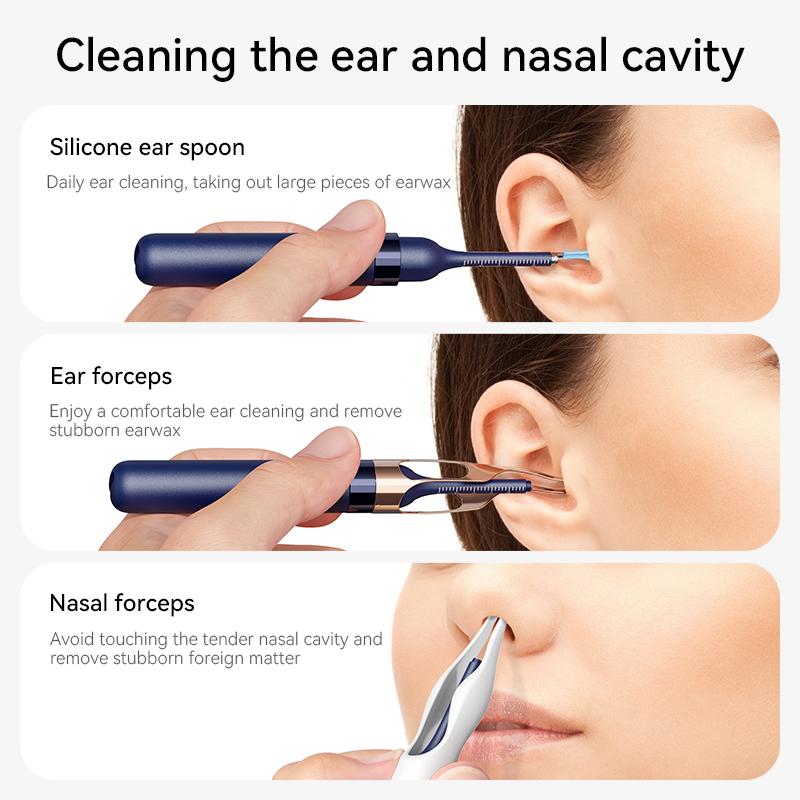 Durable And Safe Ear Wax Removal Tool Camera Waterproof Ear Cleaner With Camera Visual Ear Pick Tweezers Wax Remover Ear Cleaning Kit For Family