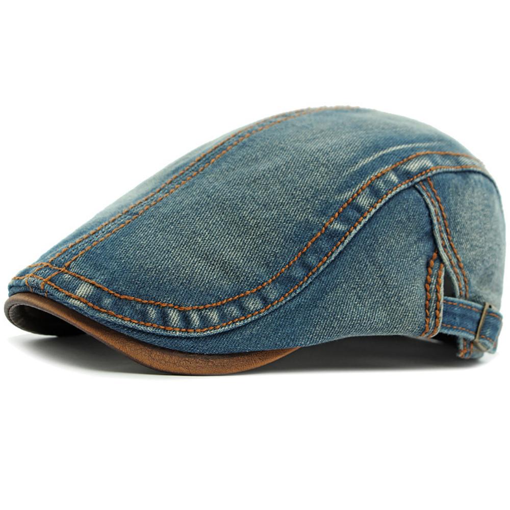 HT4735 Berets for Men Women Vintage Artist Painter Octagonal Beret Hat 6 Panels Denim Ivy Flat Cap Male Female Spring Beret Cap