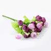 Creative 15 Heads Rose Artificial Flowers Simulation with Stems Faux Roses Flower Bouquets Bouquet Photo Props