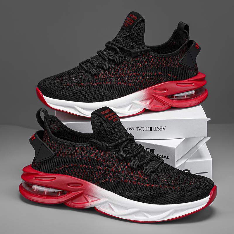 Mens New Autumn Mesh Sports Shoes Anti Slip and Shock Absorbing Air Cushion Running Shoes Trendy Outdoor Casual Walking Shoes