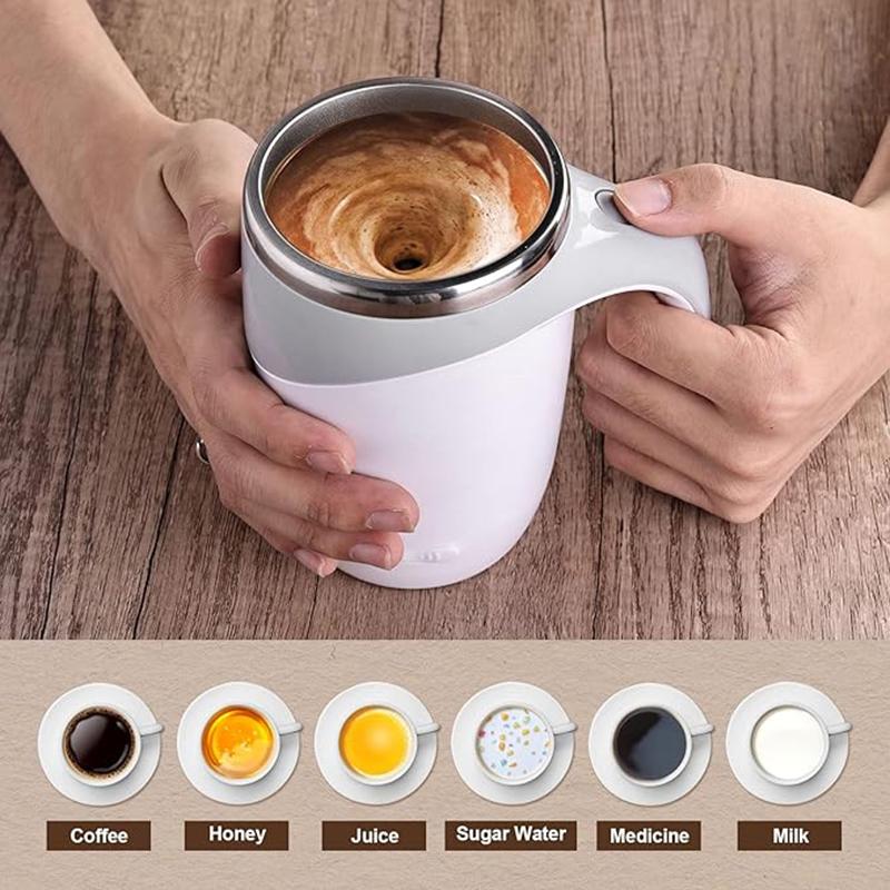 1 STK Tragbarer intelligenter automatischer Magnetrührbecher Wiederaufladbarer Edelstahl Fauler rotierender Becher Rührbecher Trinkwerkzeuge