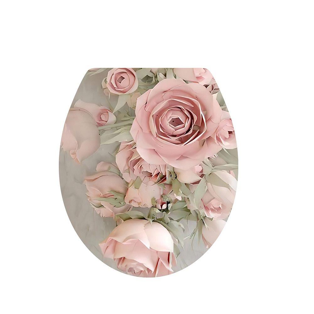 Removable Toilet Pedestal Pan Sticker PVC Commode Sticker Toilet Cover Sticker  Home Decoration