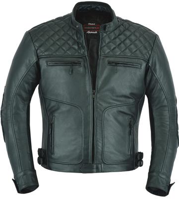 Klassische Motorradjacke aus Leder mit seitlichen Retro-Metallschnallen
