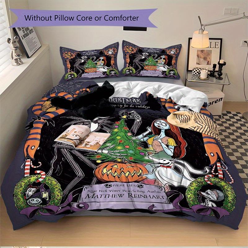 3pcs Tim Burton's the Nightmare Before Christmas Print Cover Set Ultra Soft, Breathable, and Comfortable Bedding with Stylish Design for Bed