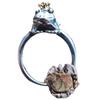 Adjustable Open Ring Men Women Sterling Crown Frog Design Vintage Artisan Jewelry