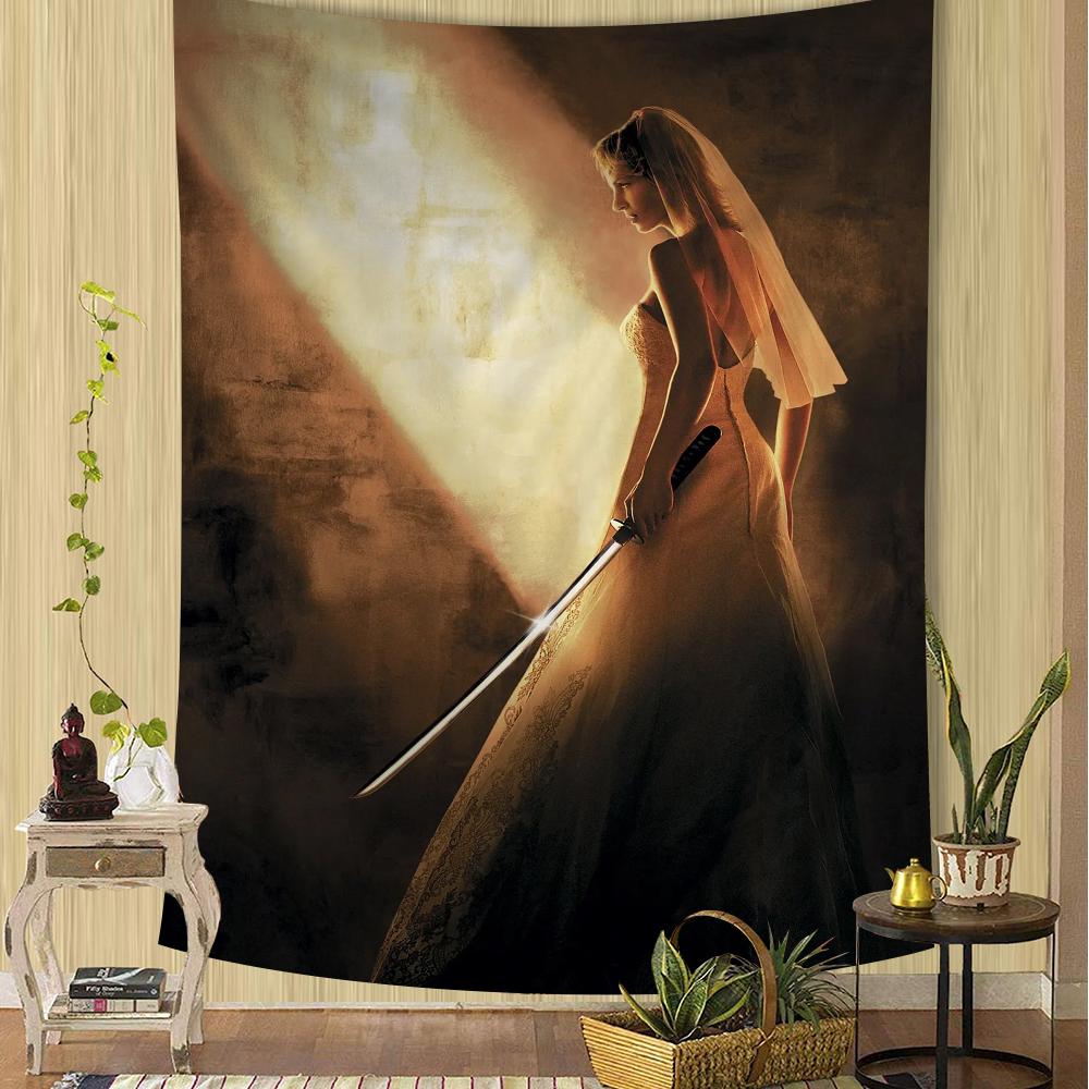 Kill Bill Hot Moive Cartoon Tapestry Art Science Fiction Room Home Decor Wall Hanging Home Decor