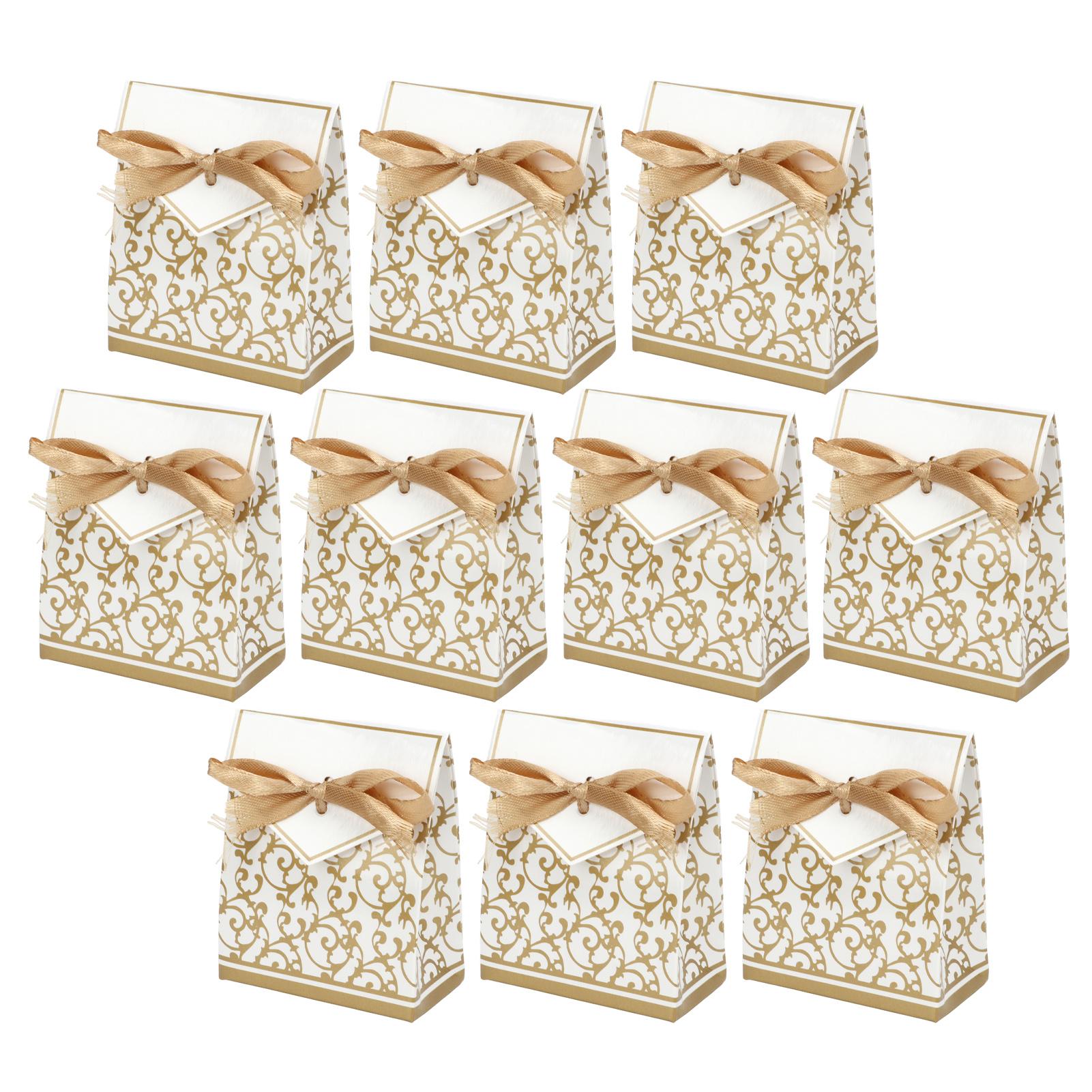 

40 наборов подарочных пакетов изысканный уникальный золотой узор бант маленькая подарочная коробка украшение для свадьбы дня рождения