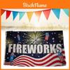 Fireworks Letter Pattern Polyester Holiday Flag Outdoor Banner For Festival Celebrations