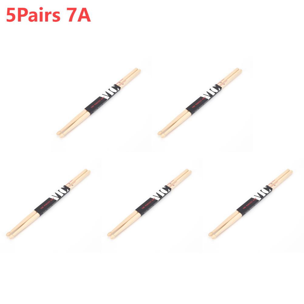 1-10Pairs Beginners Drumsticks Consistent Weight and Pitch Jazz Drum Sticks Wood Tip American Hickory Drumsticks for Percussion