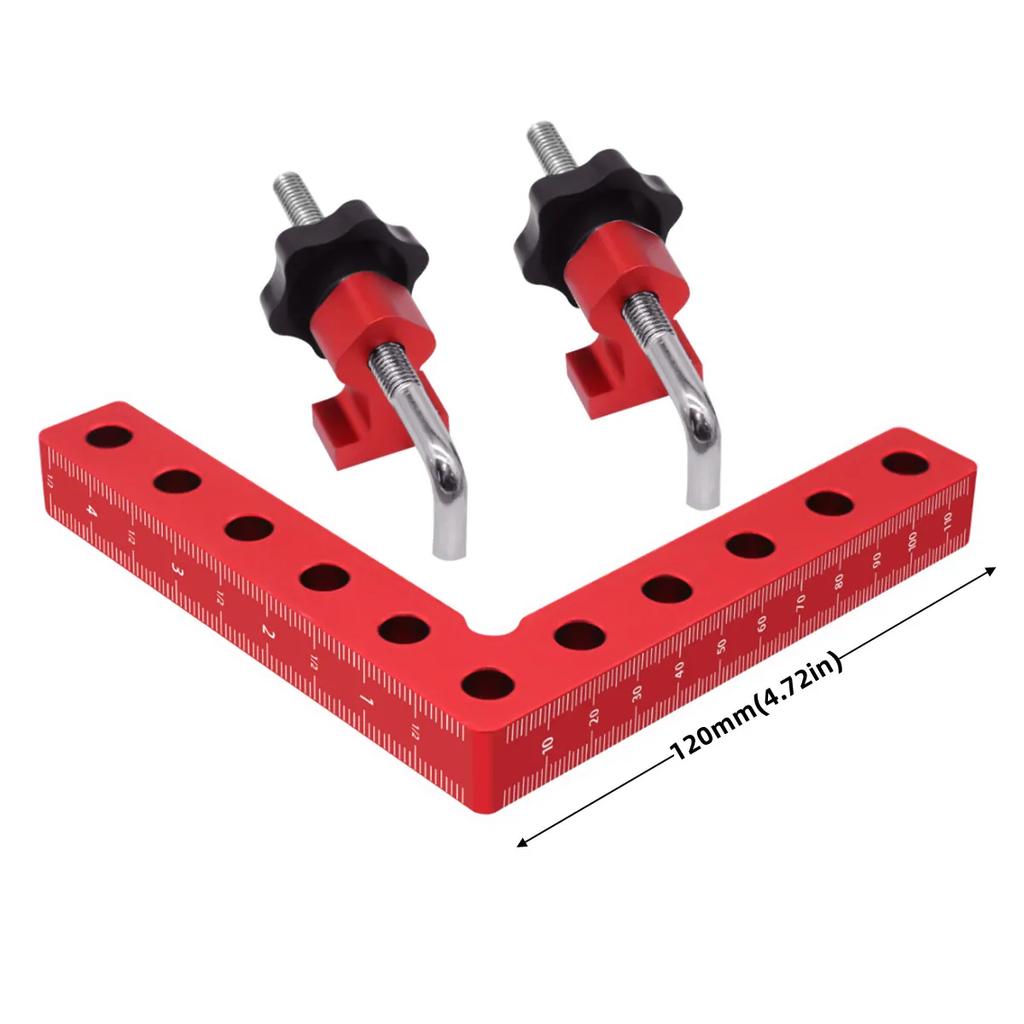 120mm / 140mm Aluminum Alloy 90 Degree Right Angle Fixing Clip Auxiliary Fixture Positioning Panel with Clamps Woodworking Tools