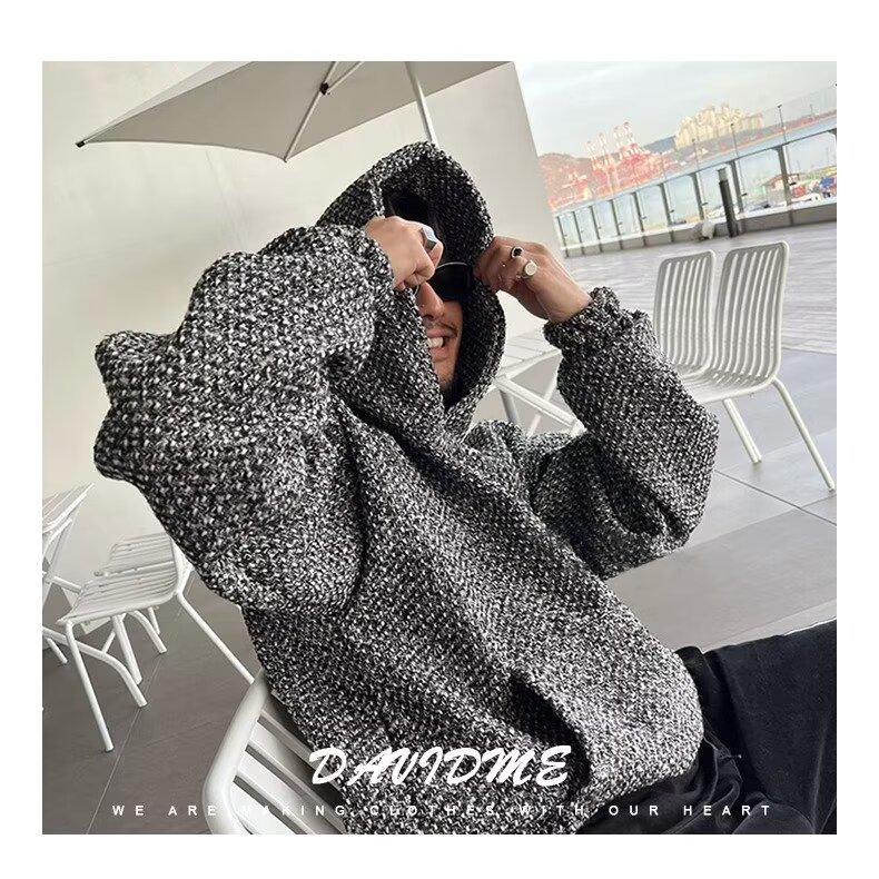Men's Cross-Border Hooded Sweatshirt - Casual American Style, Loose Fit, Trendy Brand for Autumn & Winter