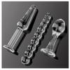 Anal Plug Glass Dildo Anal Beads Glitter Transparent Dildo Small Anal Pearl Thin Anal Plug For Men Women Adult Goods Set of 3