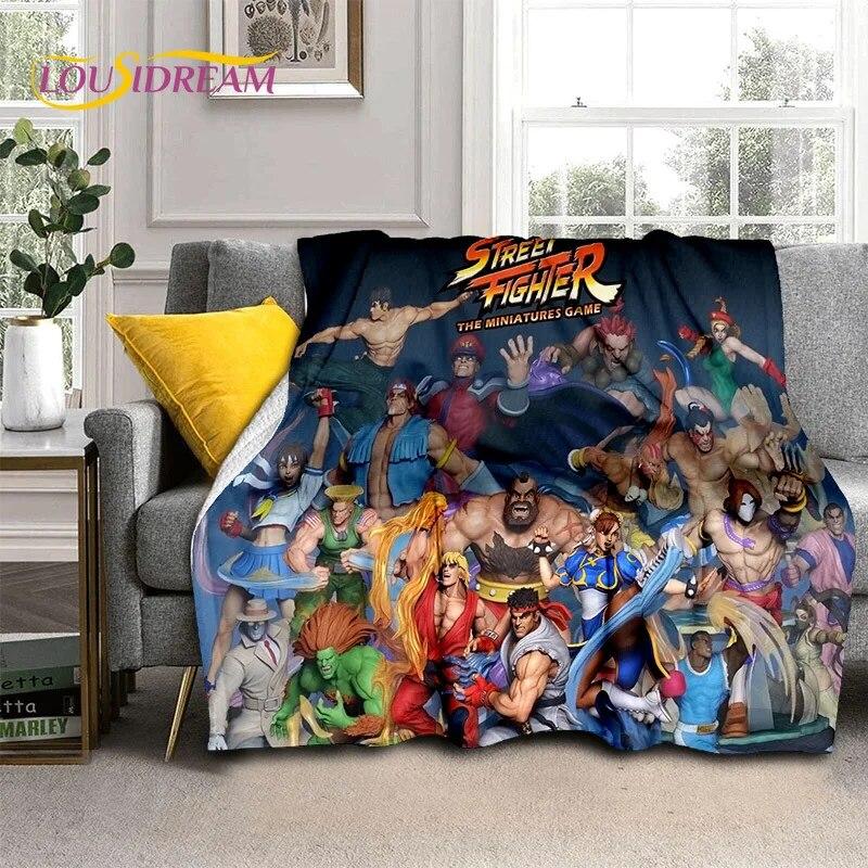 SF Retro Game Street Fighter Gamer Blanket,Soft Throw Blanket for Home Bedroom Bed Sofa Picnic Travel Office Cover Blanket Kids