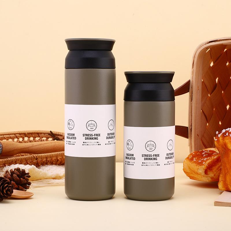 

Портативная бутылка для воды объемом 350 мл, 500 мл, вакуумная мини-термос для спортзала, кружка из нержавеющей стали с вакуумной изоляцией, термокружка для кофе в автомобиле 350ml серый