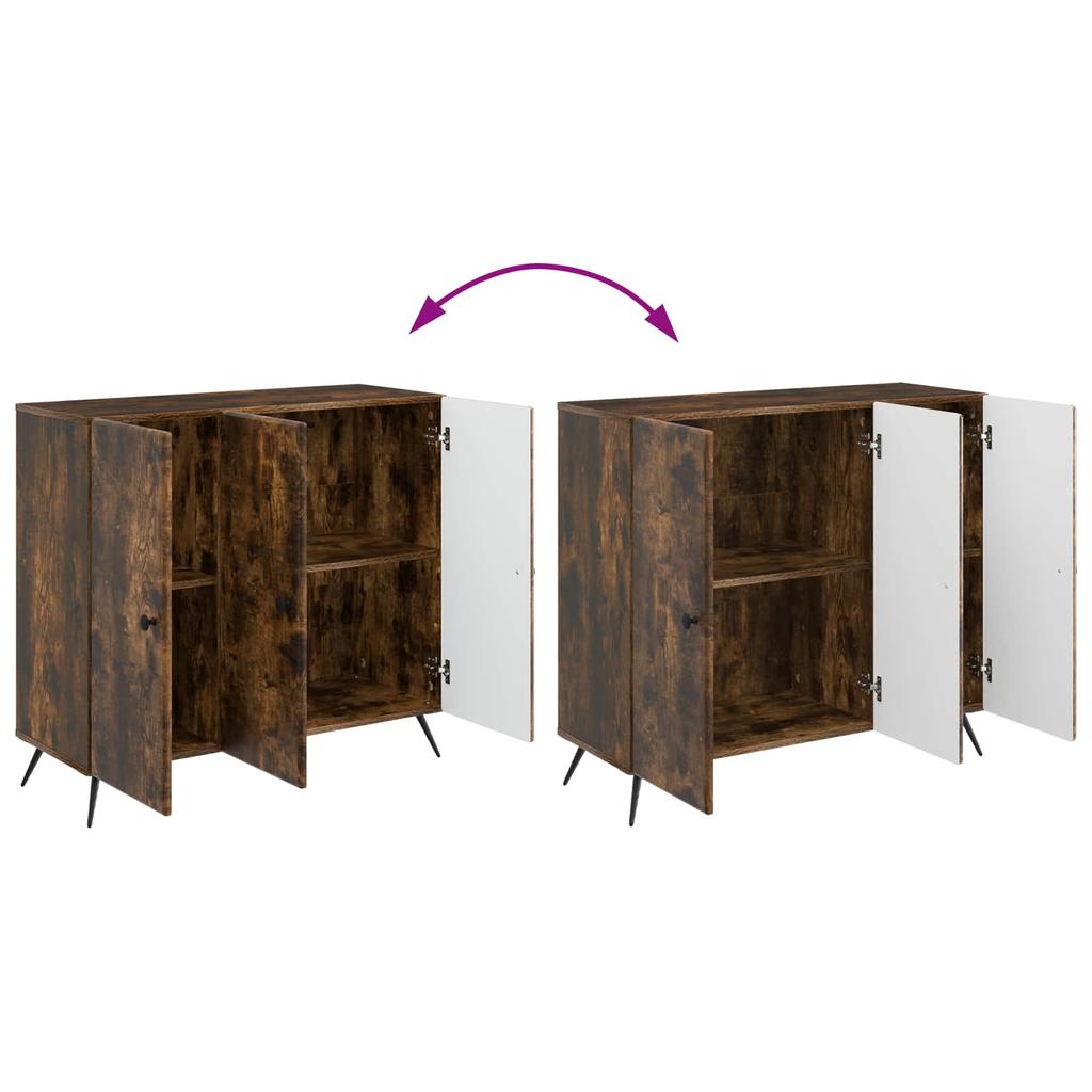 Sideboard Smoked Oak 89 x 34.5 x 80 cm Wood Based Panel