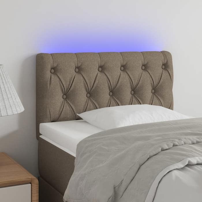 VidaXL Tête de Lit à LED Meuble de Chambre à Coucher Accessoire de Lit Simple Tête de Cadre de Lit Intérieur Taupe 3121926