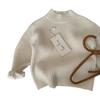 Thick Solid Knit Sweater for Baby Boys and Girls Winter Warm Base Layer Top