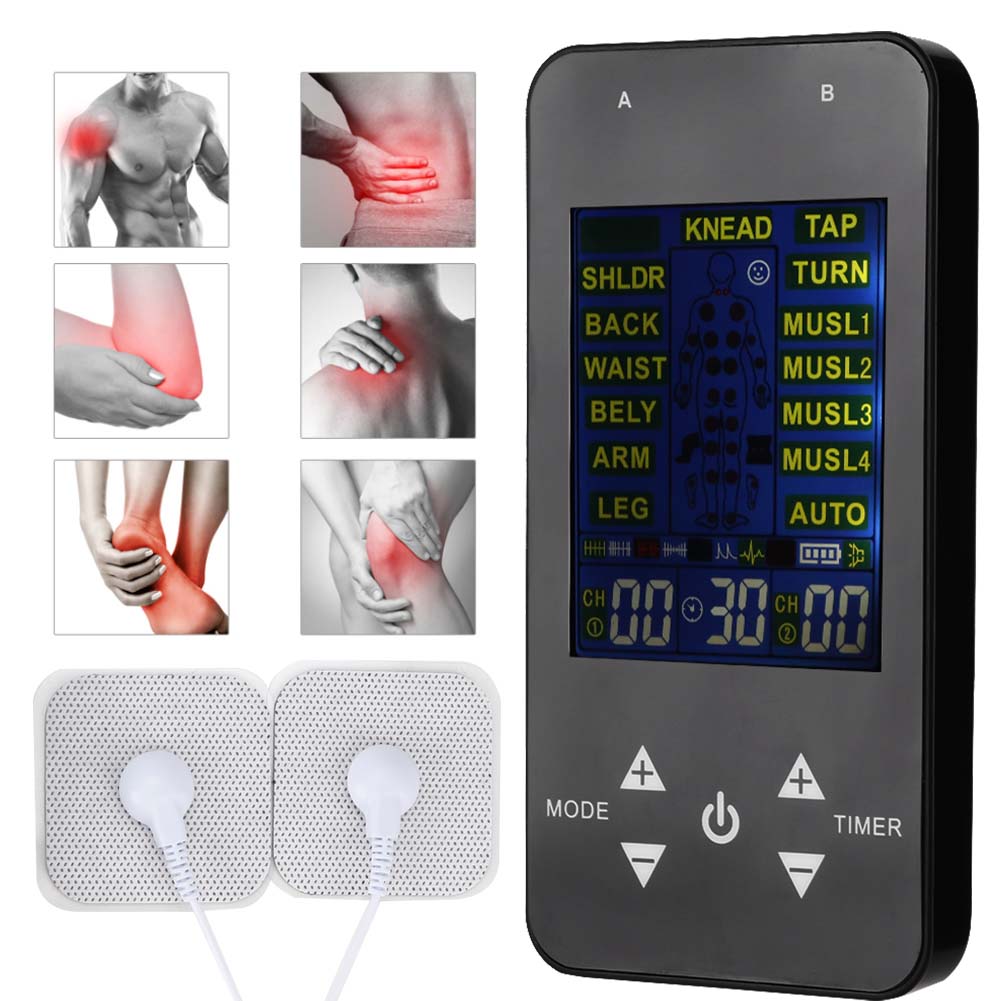 TENS EMS Electric Massager Pulse Muscle Stimulator Electrode Pads Digital Ease Pain Machine