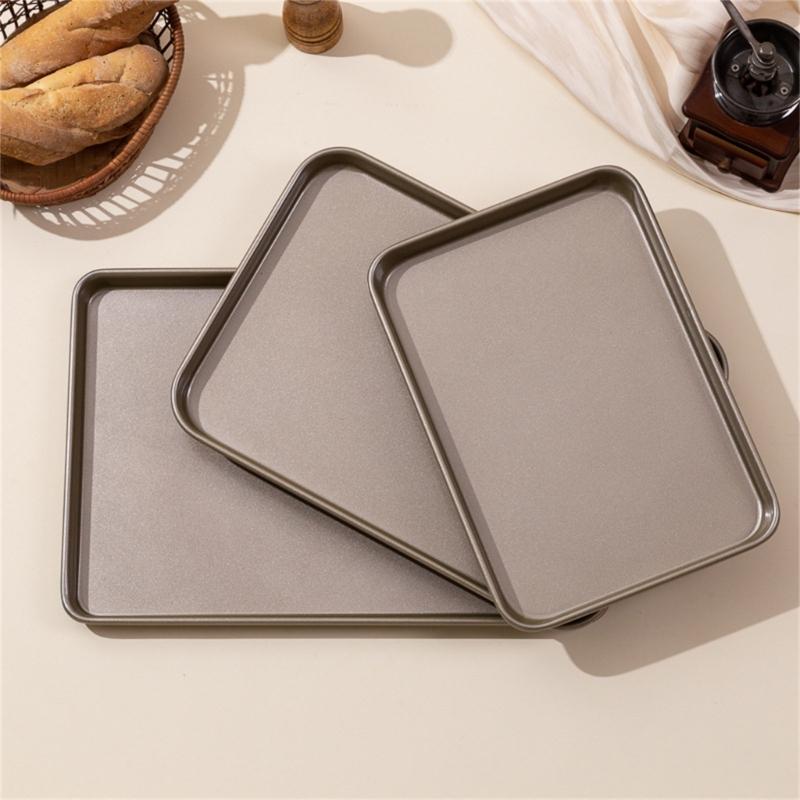 Heat Restaurant Carbon Steel Baking Tray Nonstick Layer Rectangular Cooking Plate Pan Cookie Sheet For High Heat Oven