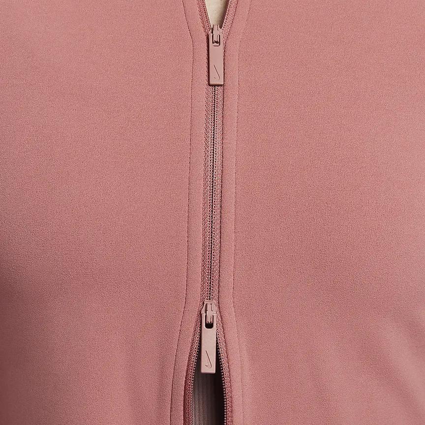Nike Zenvy Dri-FIT Jacke mit durchgehendem Reißverschluss, lang, weich, bequem, Damenjacken, Rock-Pink FV7424-634