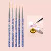 Nail Art Brush Set: 5 Transparent Crystal Pens for Fine Liner, Color Painting, and Flower Line Art.