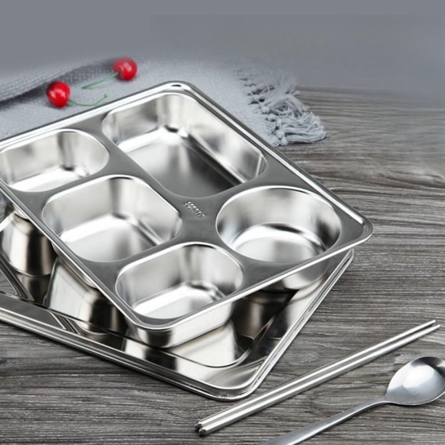 Mess Hall Divider Plate Lunch Container, Prevents Mixing of Sauces and Foods, Suitable for Daily Use, Reusable and Recyclable