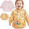 Long Sleeve Baby Bibs Waterproof Kids Art Smock New Toddler Painting Apron Baby Feeding