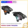 1/2pcs RGB/Mechanical 4 Finger Mobile Gaming Trigger for PUBG Mobile Game Joystick Trigger Pulse Key Button for Mobiles Phones 5