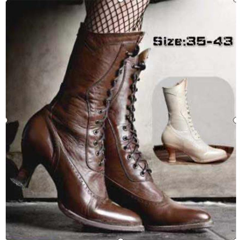 Nuevo tacón grueso tacón medio botas altas occidentales de mujer botas de  caballero bordadas comprar a buen precio — entrega gratuita, reseñas reales  con fotos — Joom