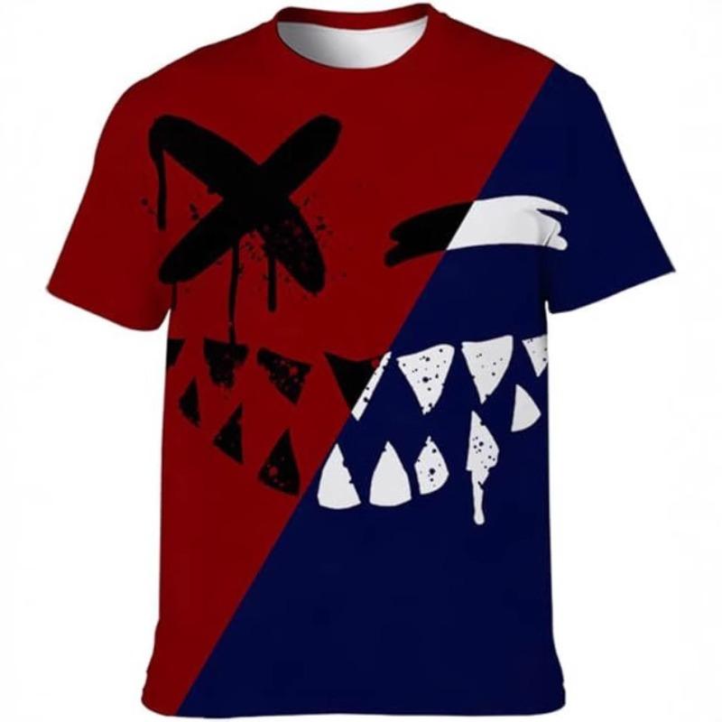 Fashion Men's Printed Short Sleeve Loose Crew Neck Top Casual T-Shirts Men’s