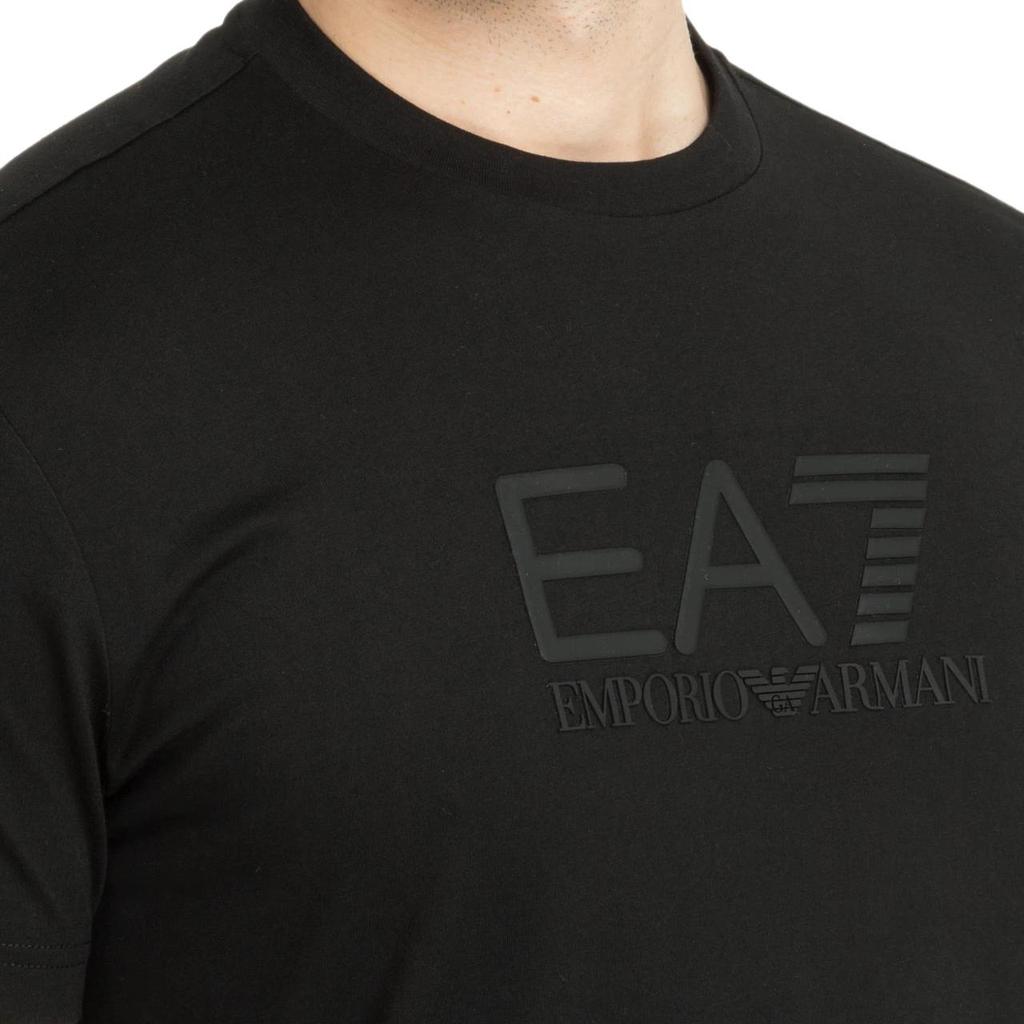 Emporio Armani EA7 Short Sleeve Crew Neck Solid Color Simple T-Shirt Regular Fit Men Tops Black 7M000224-AF10375-UC001