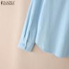 ZANZEA Women Casual Turn Down Collar Solid Color Long Sleeve Button Blouse