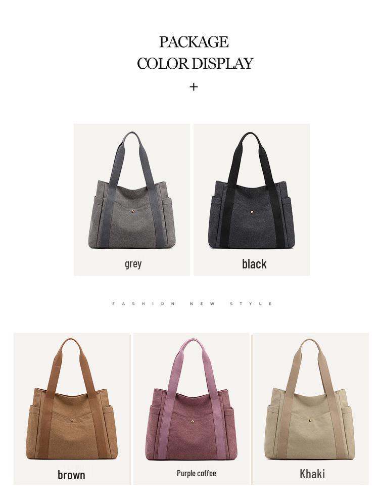 2025 Women's Large Canvas Tote: Fashionable, Artistic, and Simple Design with Single Shoulder Strap