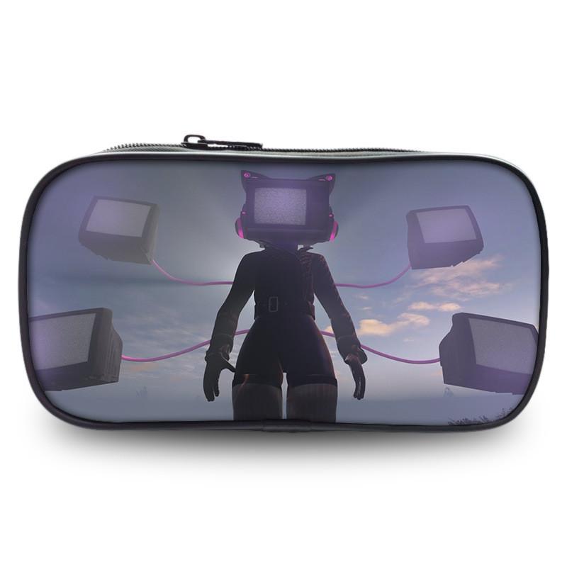 Skibidi Toilet Unique Pen Case Fashionable Polyester Unisex For Use School