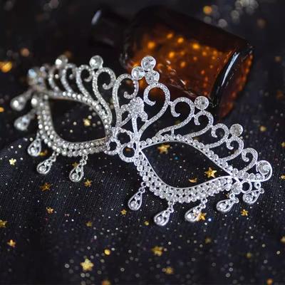 Tassel Masquerade Mask Veil Facial Jewelry Accessories Creative Rhinestone Mask  Decoration