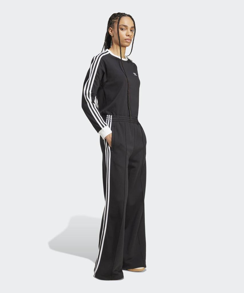 ADIDAS 3-Stripe Wide Sweatpants - Black:White / Jv7473