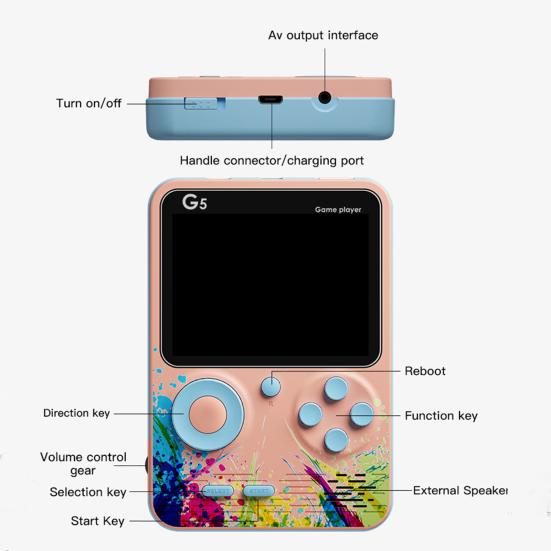 G5 Game Console Screen Mini Handheld 3 Inch Support 2 Players Video Gaming