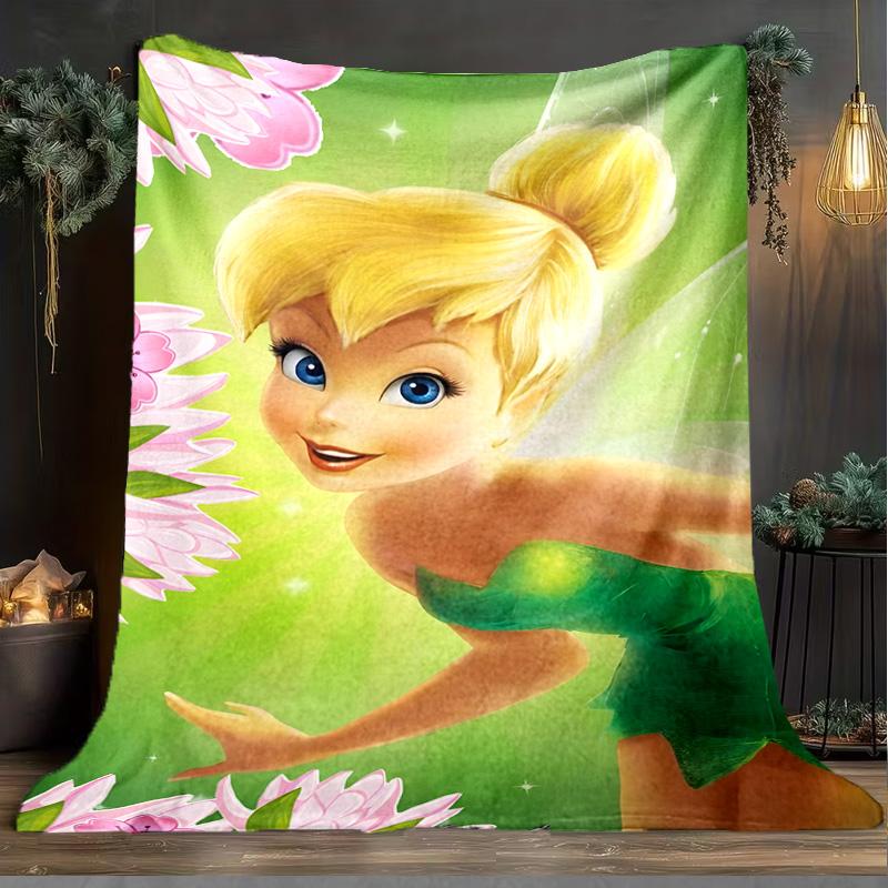1PC Tinker Sprite Blanket Flannel Throw for Sofa, Indoor, Camping, Living Room, Office, Chair, And Bed Soft Birthday Christmas Gift