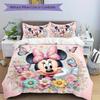3pcs Cute Minnie Flower Bedding Set, Including 1 Quilt Cover and 2 Pillow Shams, Without Filling, Soft and Comfortable Home Bedroom B011