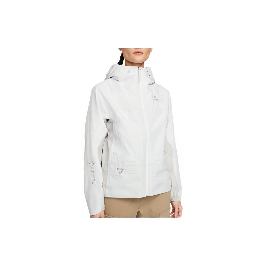 Nike Solid Color Zip-Up Hooded Jacket Women Jackets White DB8150-121