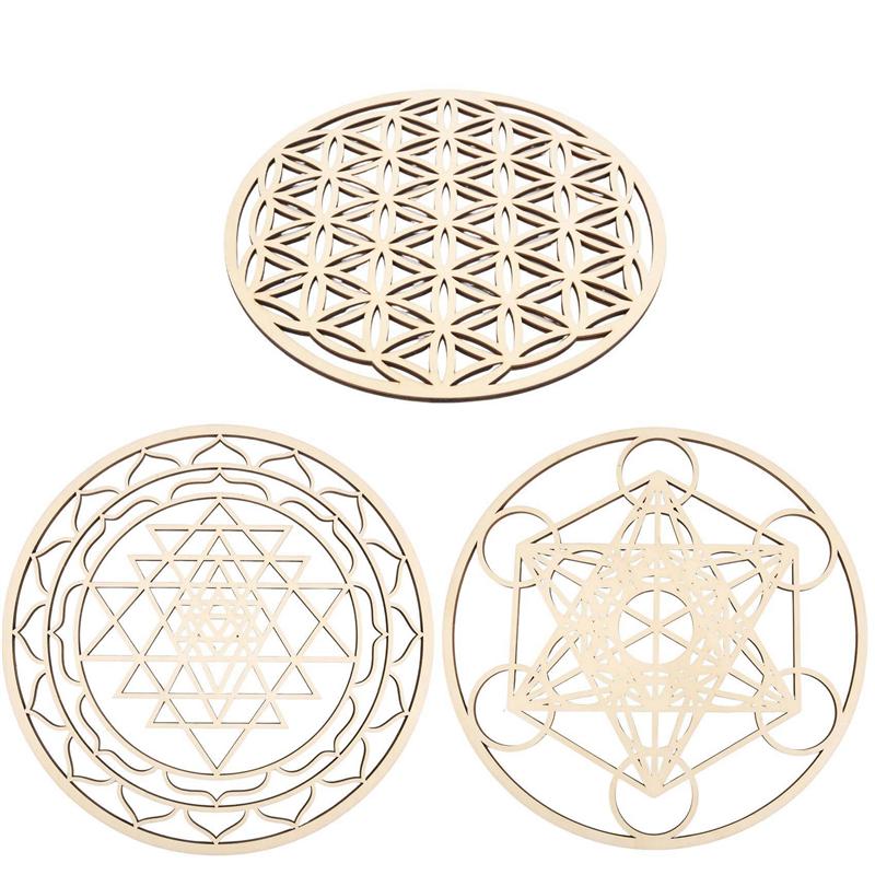 A96I-12Pcs/Set Sacred Geomtry Wall Art Set Wooden Wall Art, Sacred Geometry Art, Sculpture, Wall Decorations For Home Decor
