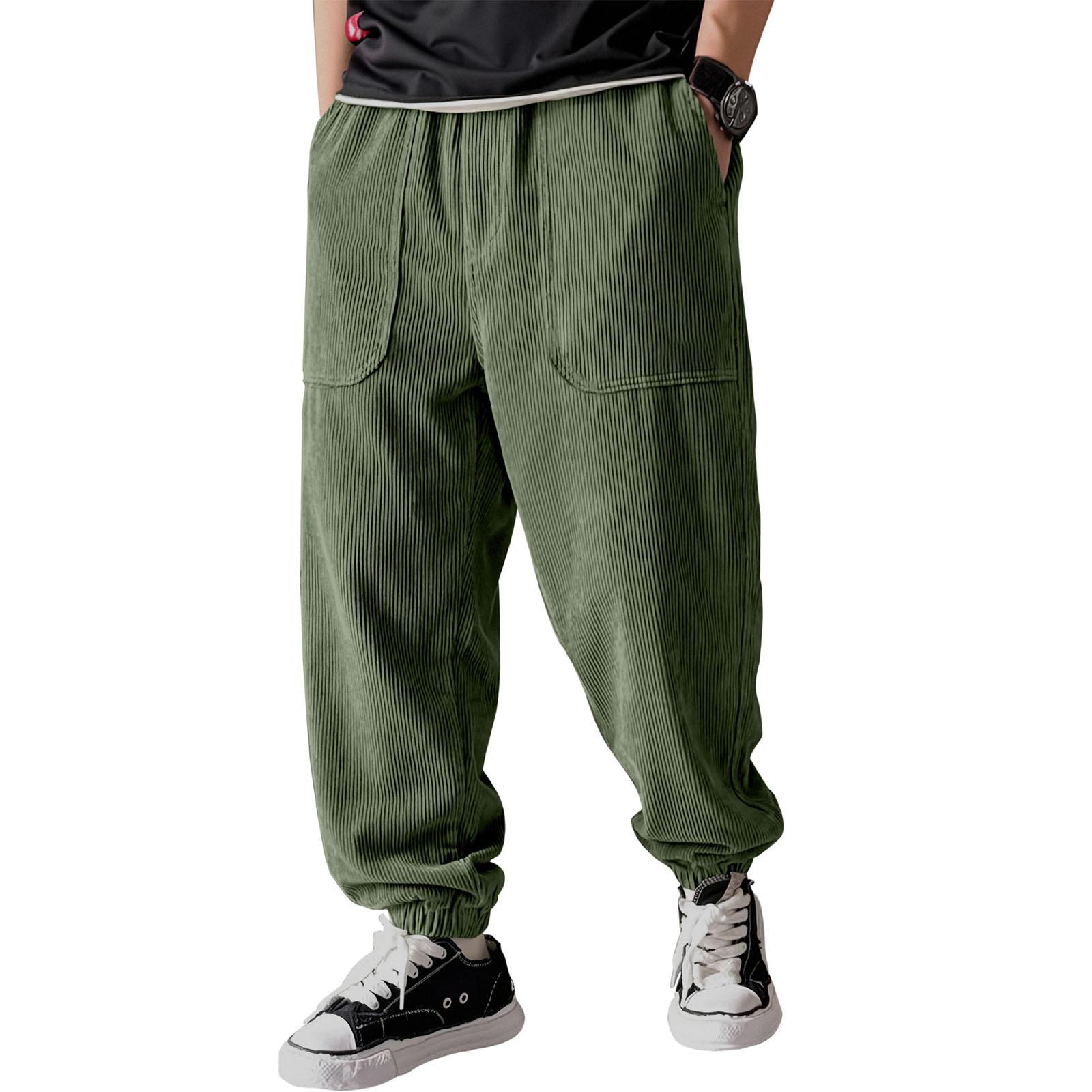 Мужские вельветовые брюки свободного кроя с манжетами L