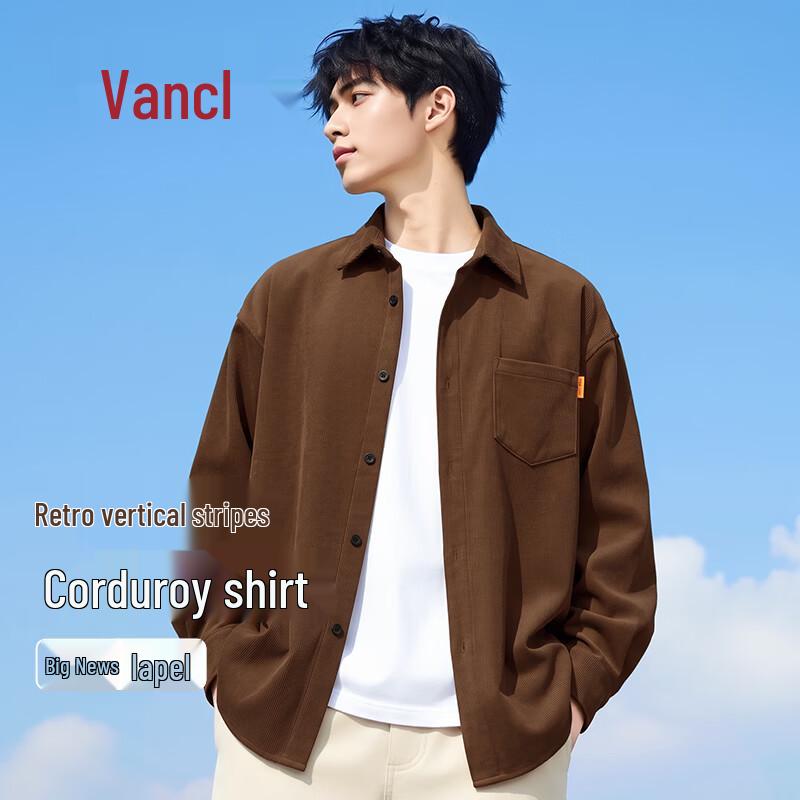 VANCL Men's Corduroy Oversized Long Sleeve Shirt